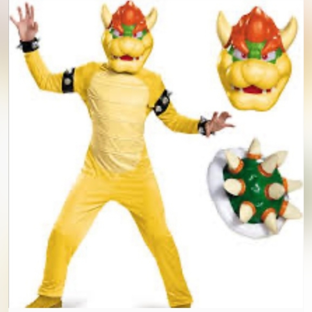 Bowser Deluxe Nintendo Super Mario Brothers Halloween Child Costume Large 10-12 - Picture 2 of 5